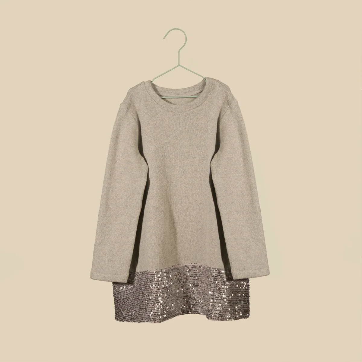 Vestino in caldo cotone grigio con paillettes - immagine 2
