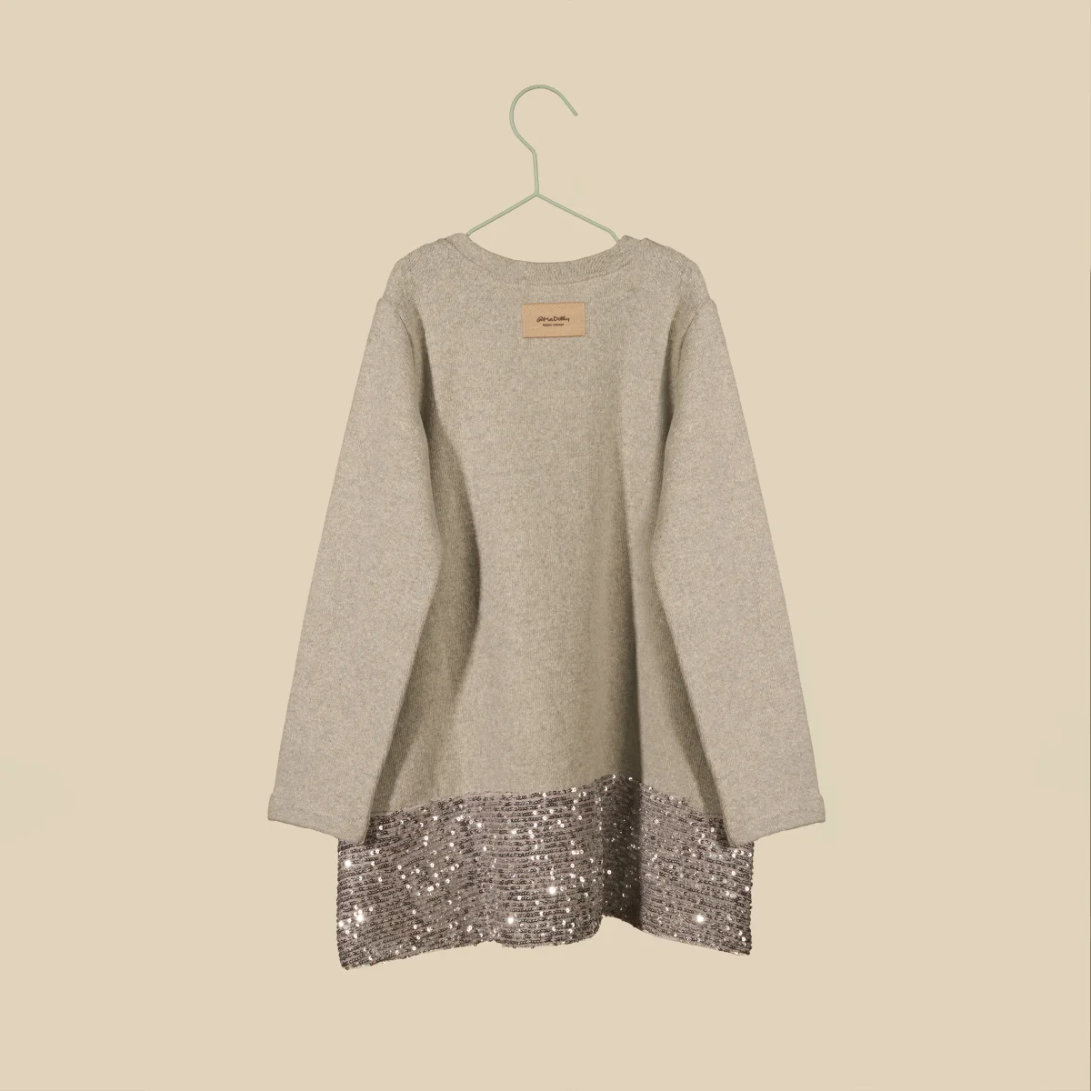 Vestino in caldo cotone grigio con paillettes - immagine 5