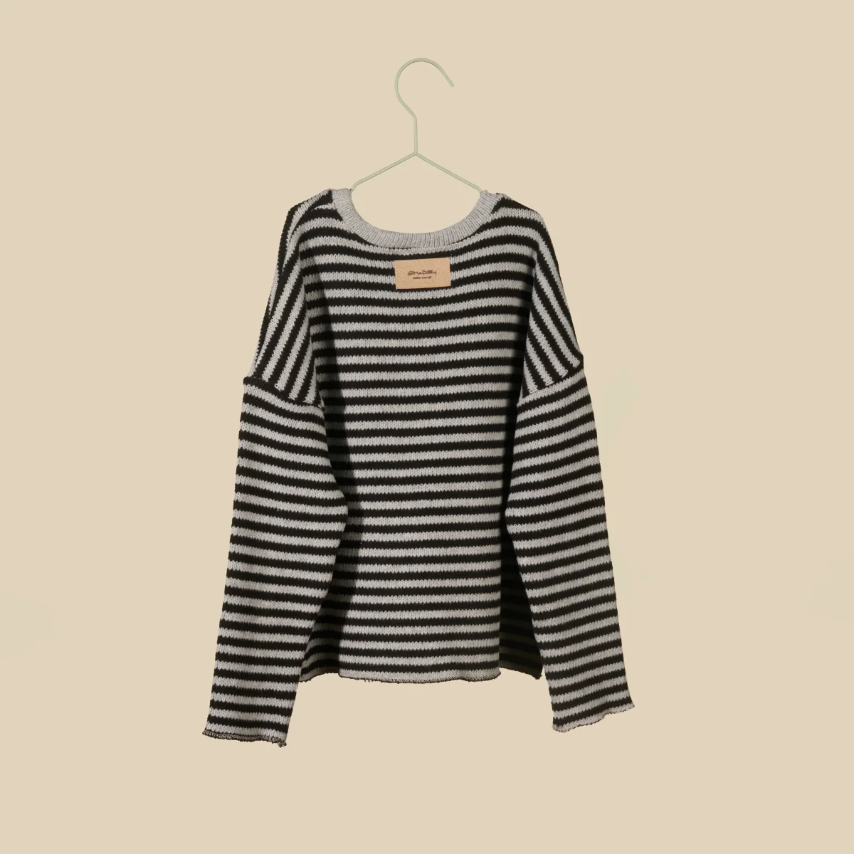 Maglione tricot a righe grigio-nero - immagine 6