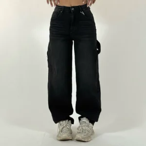 Jeans Balloon Nero Sfumato