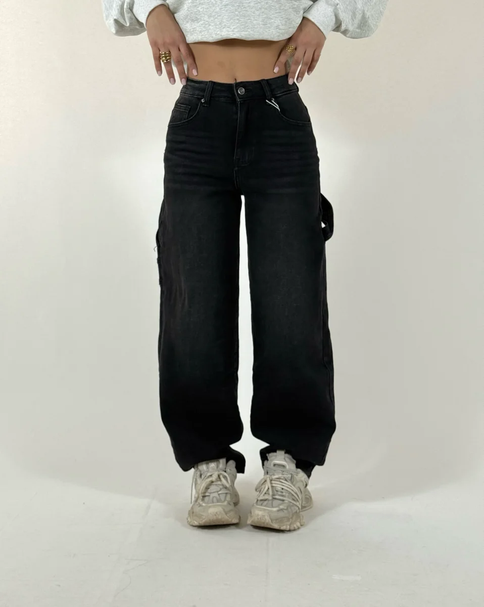 Jeans Balloon Nero Sfumato