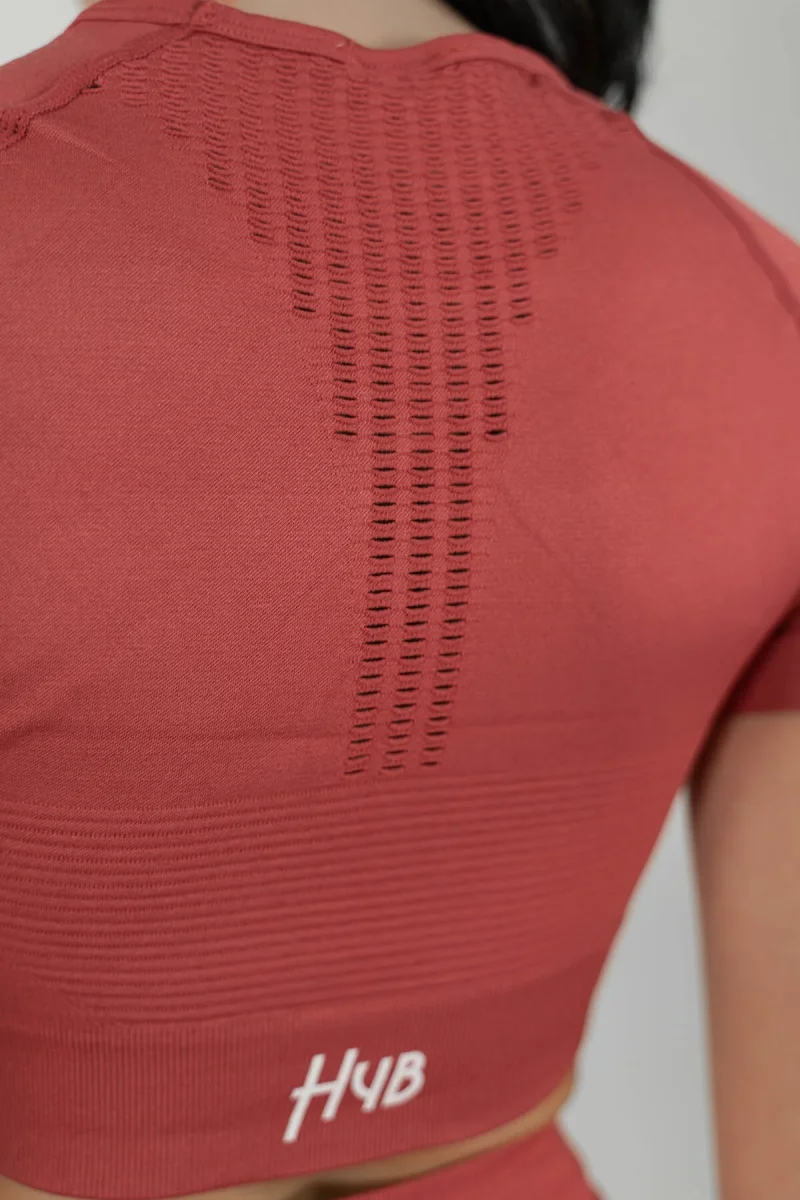 CROP TOP PERFORMANCE AUTUMN RED - MANICA CORTA - immagine 5