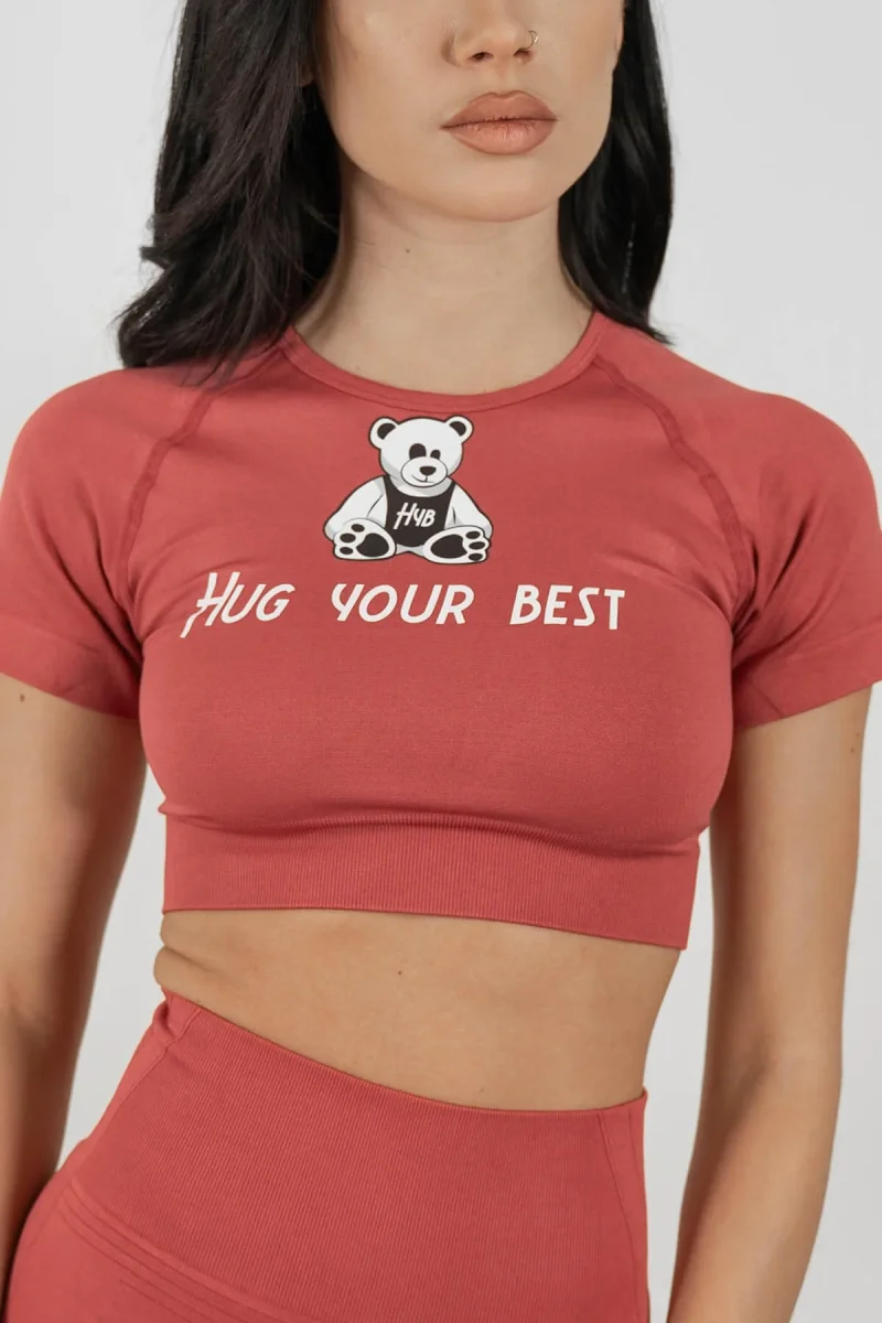 CROP TOP PERFORMANCE AUTUMN RED - MANICA CORTA - immagine 2