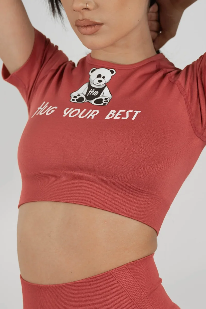 CROP TOP PERFORMANCE AUTUMN RED - MANICA CORTA - immagine 4