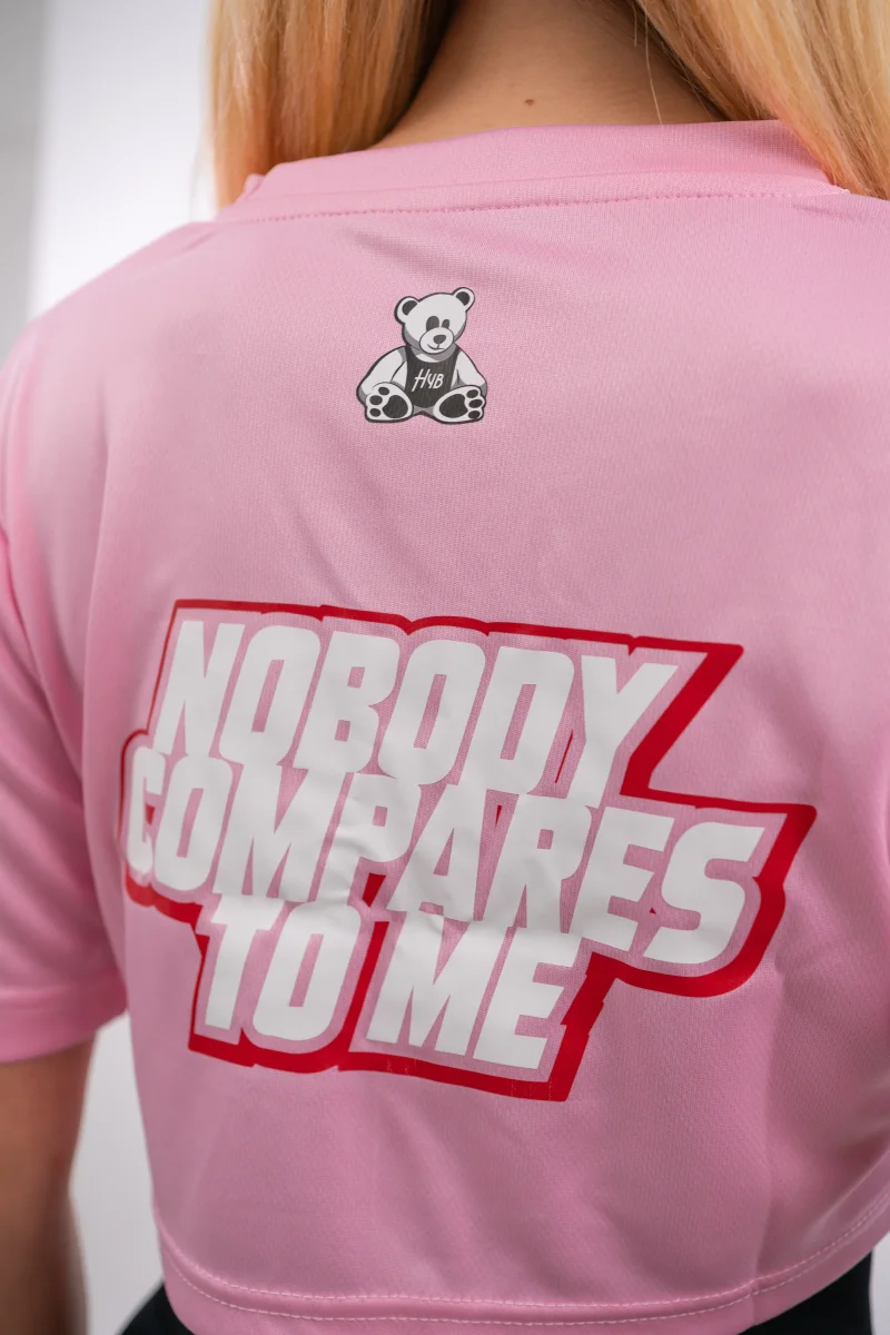 T-SHIRT CROP NOBODY ROSA - immagine 4