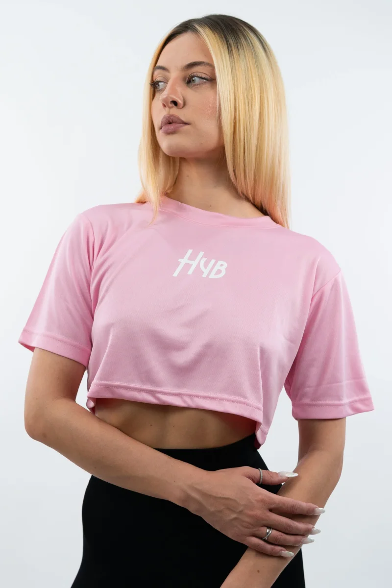 T-SHIRT CROP NOBODY ROSA - immagine 2