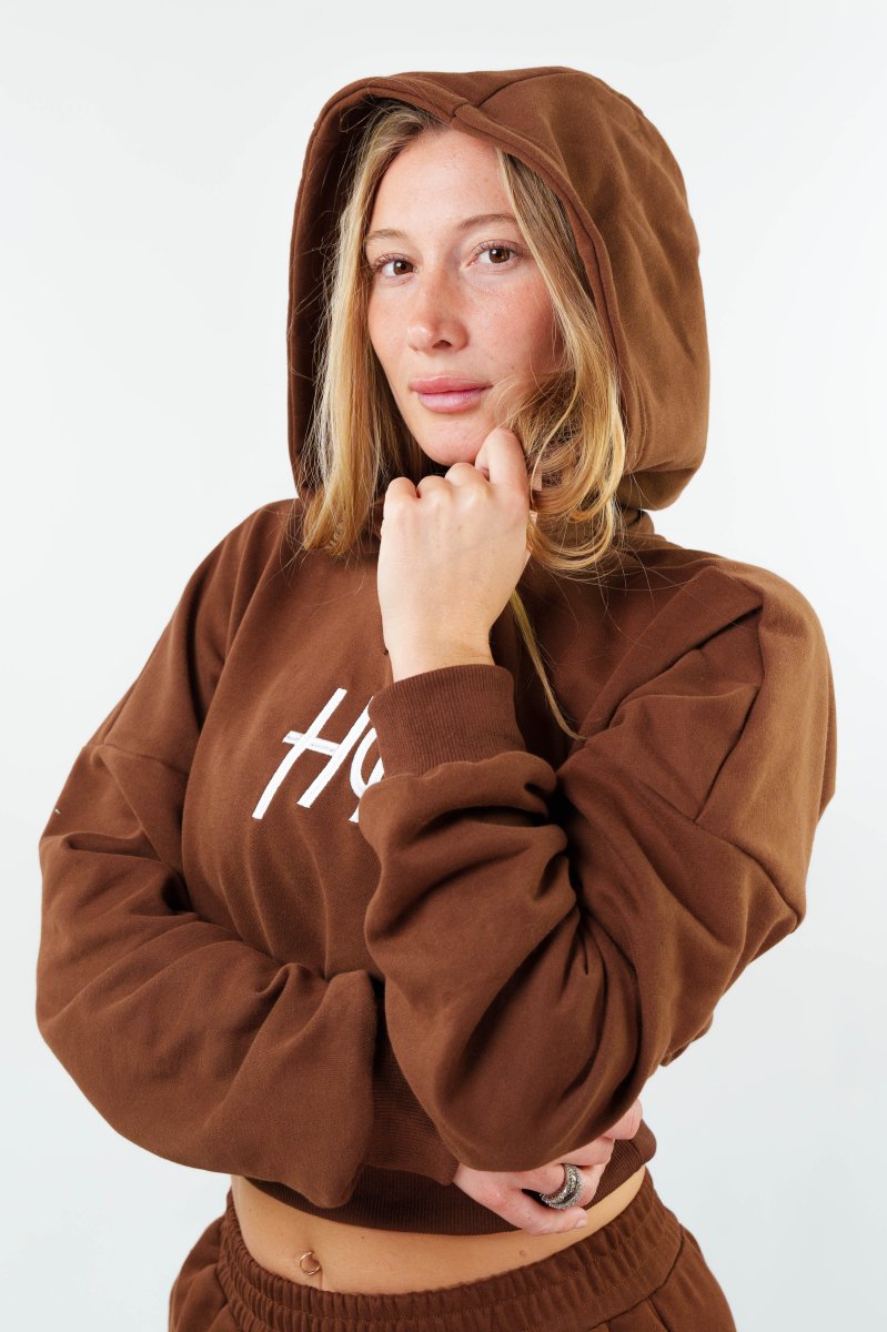 FELPA CROP ESSENZA MARRONE - immagine 5