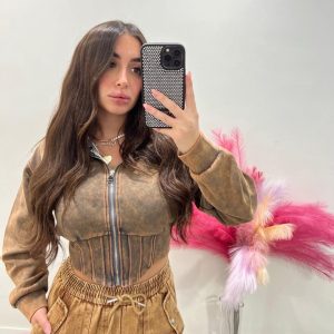 Felpa Crop City BROWN