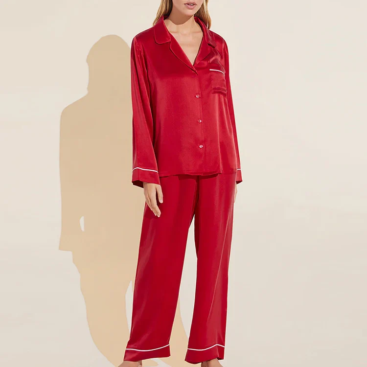 Pigiama in raso di seta da donna | La Parisienne - immagine 3