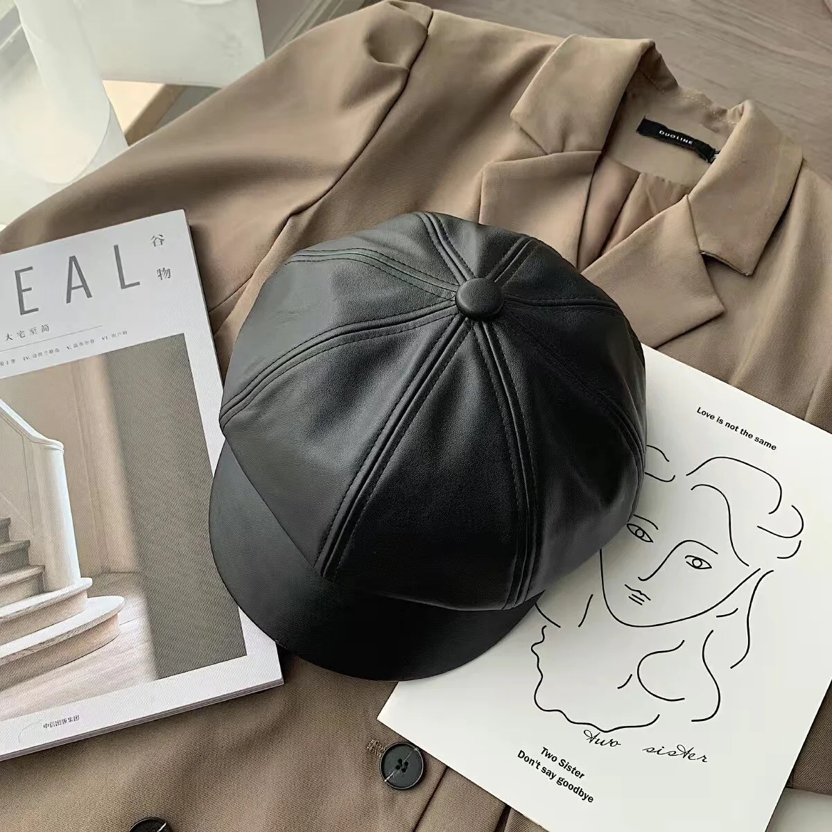 Berretto da donna 100% pelle La Parisienne - immagine 4