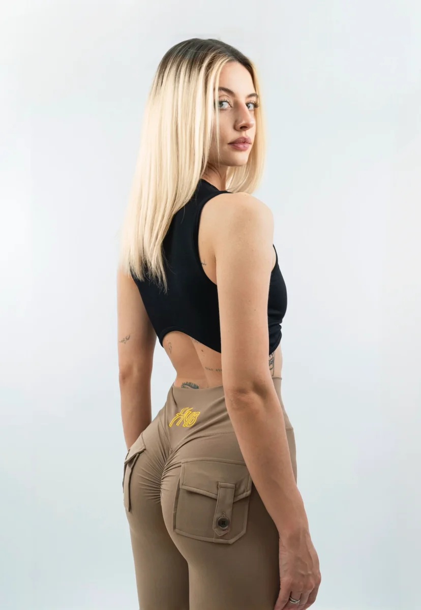 LEGGINGS A ZAMPA DI ELEFANTE VENUS BEIGE - immagine 5