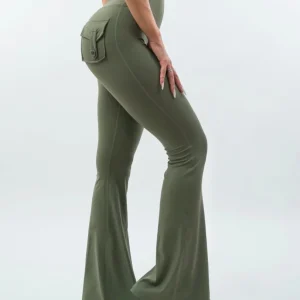 LEGGINGS A ZAMPA DI ELEFANTE VENUS VERDE MILITARE