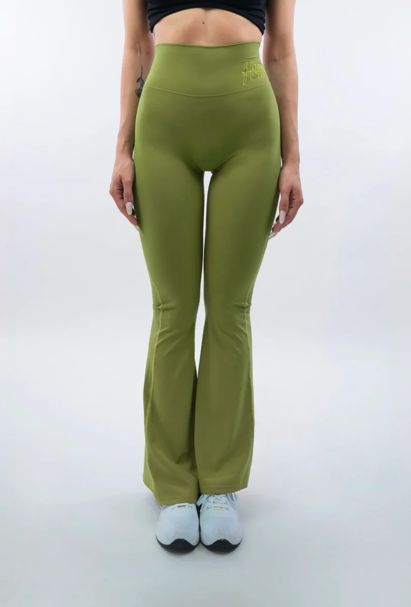 LEGGINGS A ZAMPA DI ELEFANTE AURA OLIVA - immagine 6