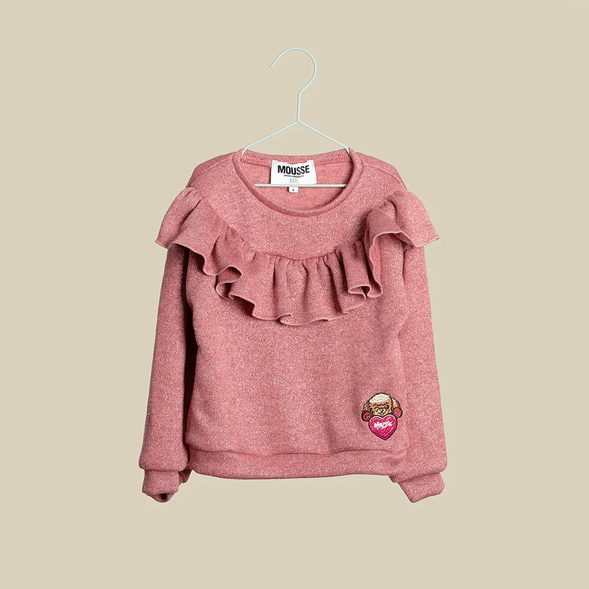 Felpa con rouches in lurex rosa - immagine 2