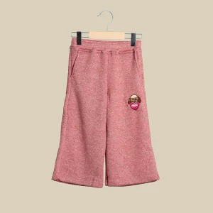 Pantalone largo in lurex rosa