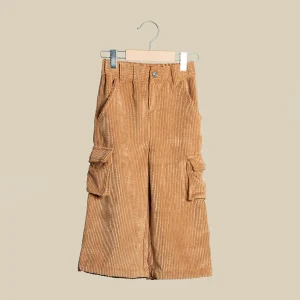 Pantalone cargo velluto a costine cammello con Arthur