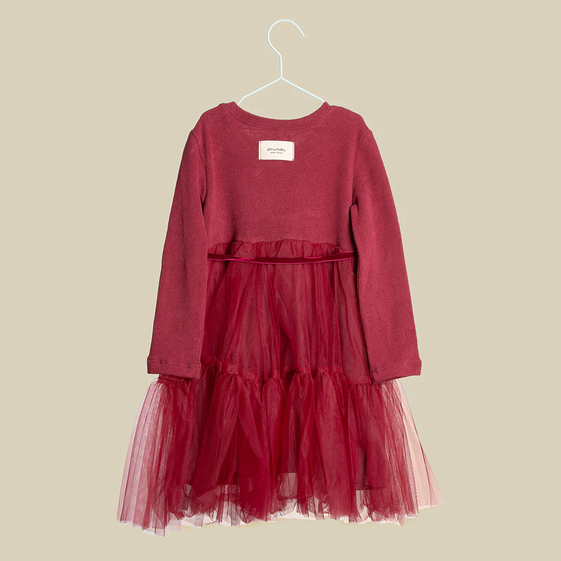 Vestito in caldo cotone color granata - immagine 4