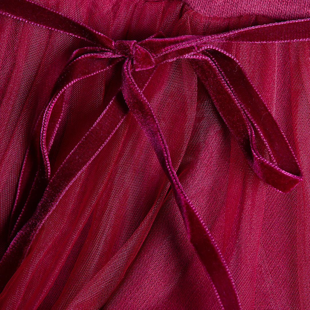 Vestito in caldo cotone color granata - immagine 5