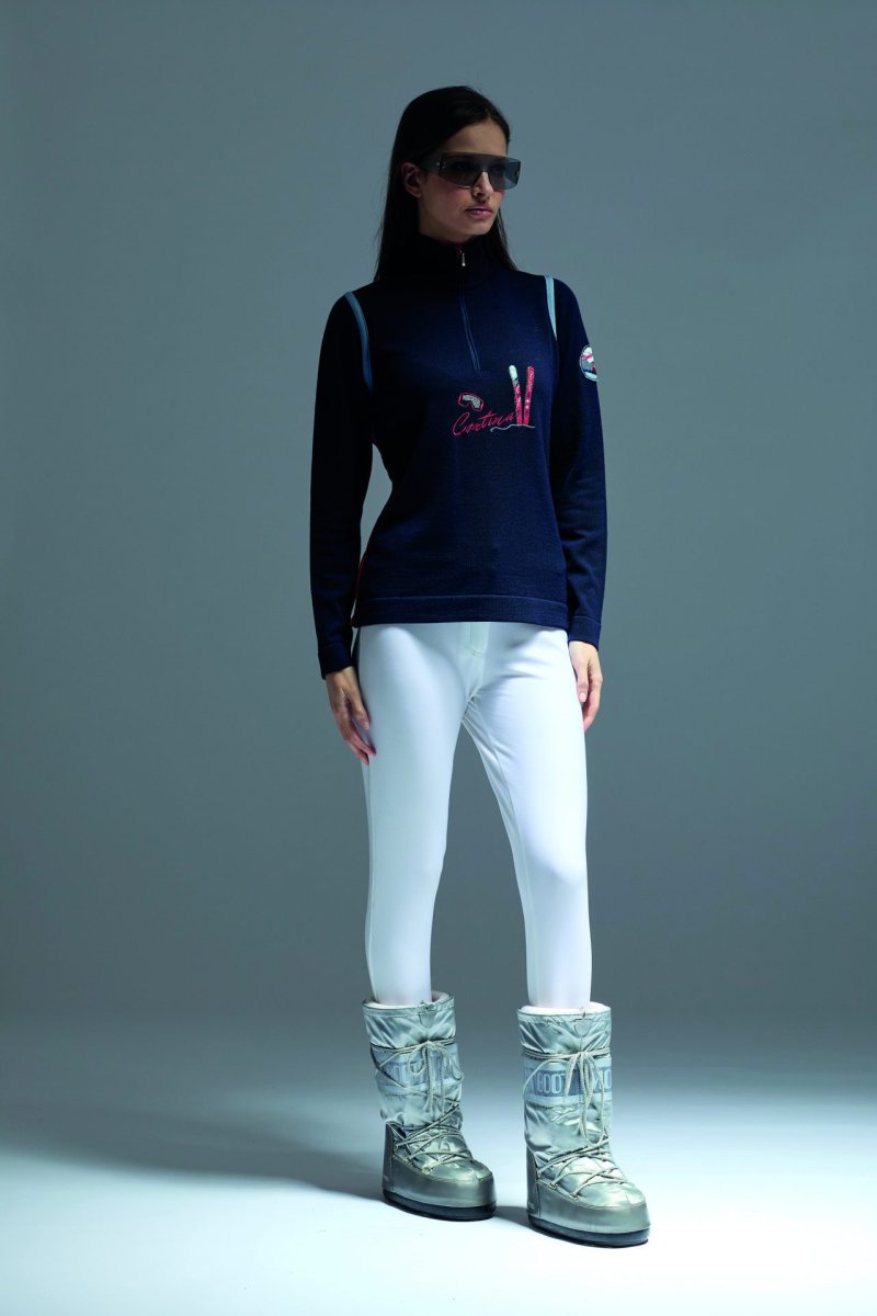 Sottotuta con scritta Cortina in merintech Valfurva - immagine 6