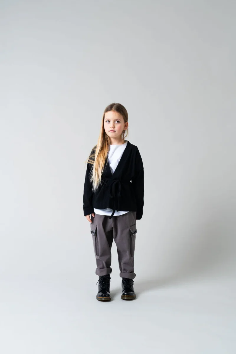 Cardigan in caldo cotone nero - immagine 3