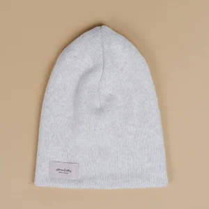 Cappellino in maglia tricot cashmire-hand color orzo