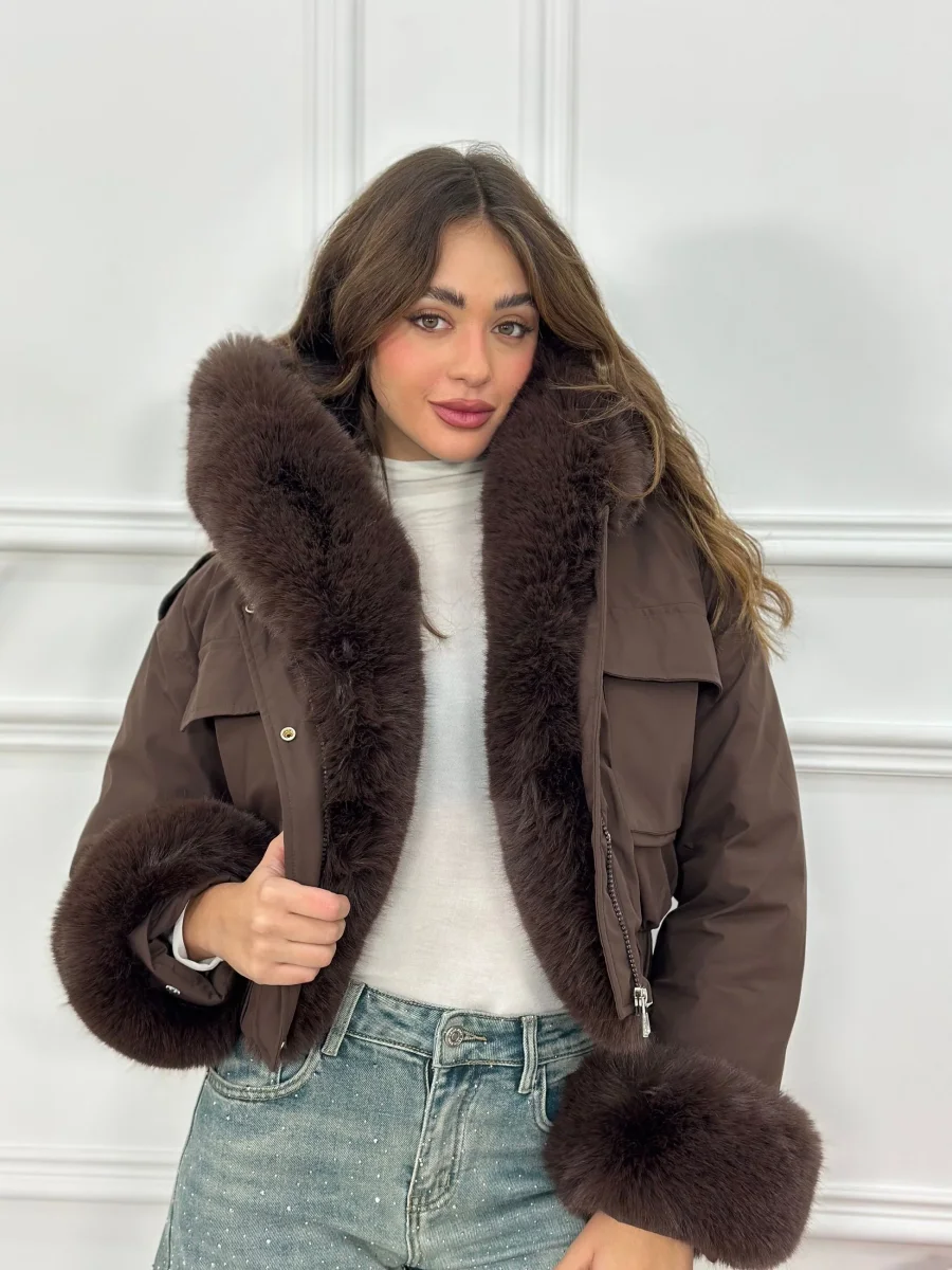 Giubbotto Crop Top Quality J8526 - immagine 5