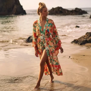Kimono da spiaggia bohémien La Parisienne