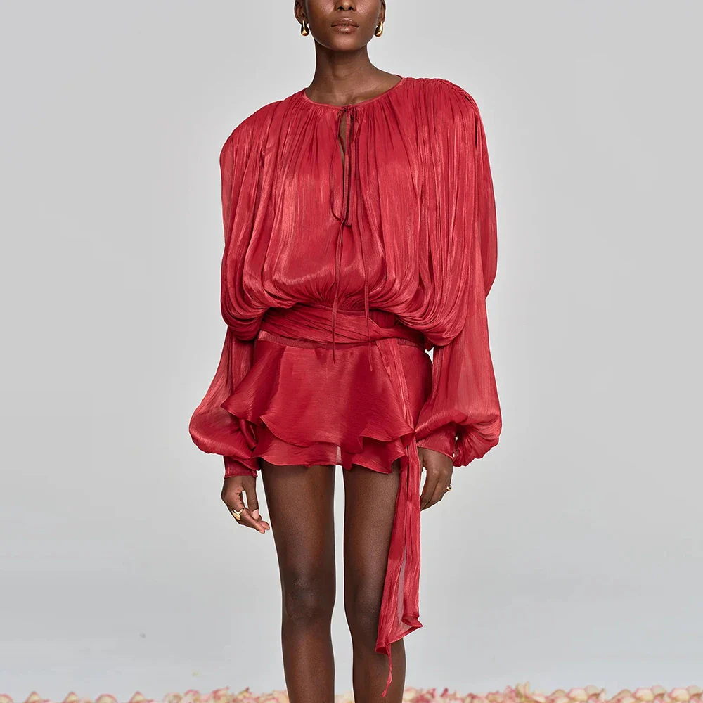 Abito corto elegante a maniche lunghe | La Parisienne - immagine 7