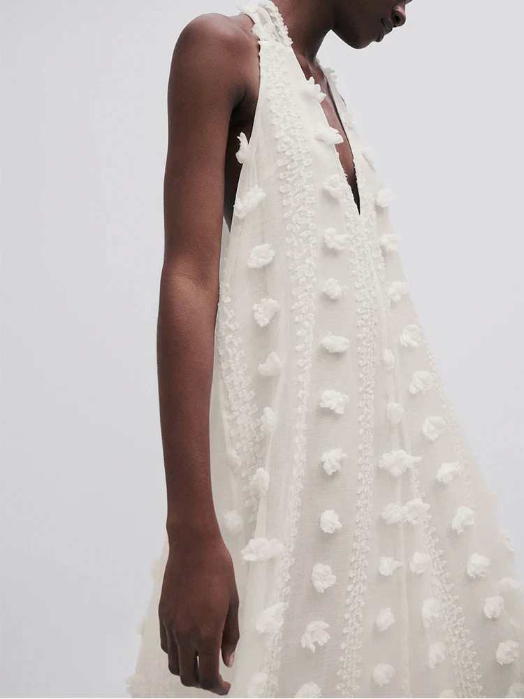 Elegante abito lungo con ricamo | La Parisienne - immagine 5