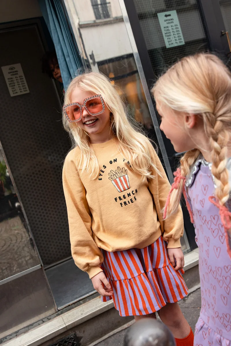 Felpa sabbia stampa French Fries - immagine 3