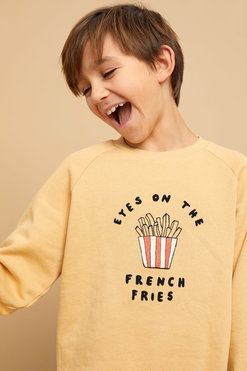 Felpa sabbia stampa French Fries - immagine 5