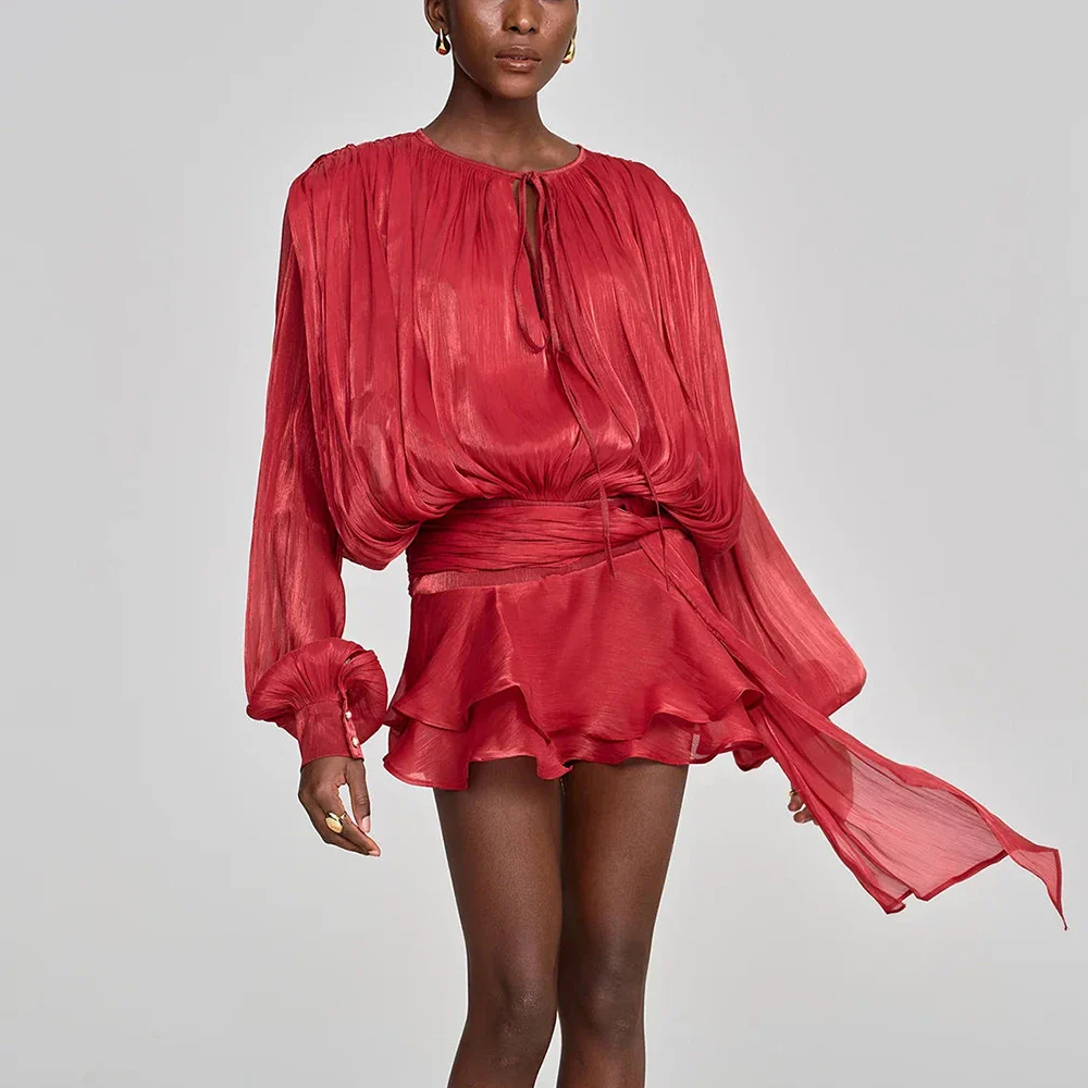 Abito corto elegante a maniche lunghe | La Parisienne - immagine 4