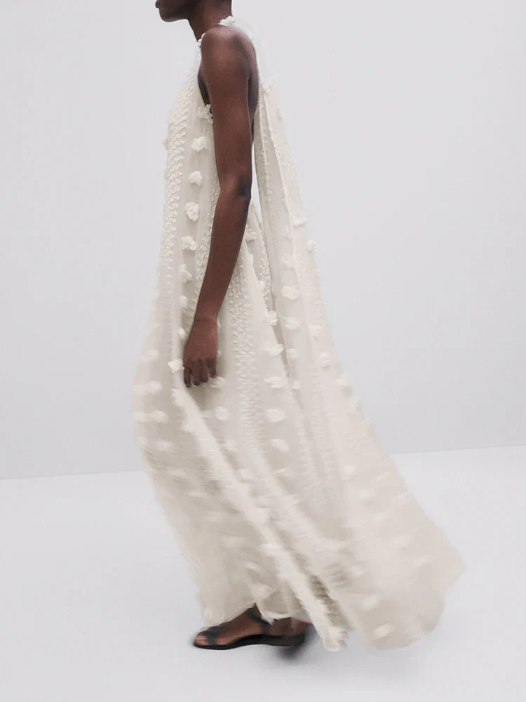 Elegante abito lungo con ricamo | La Parisienne - immagine 4