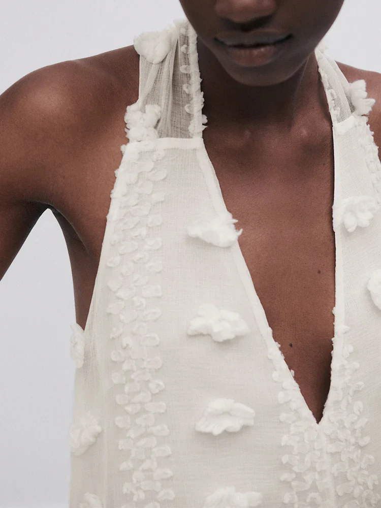 Elegante abito lungo con ricamo | La Parisienne - immagine 3