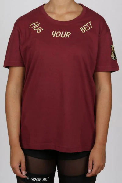 T-SHIRT DONNA BORDEAUX - immagine 2