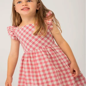 Vestito Popelin quadretti Ciliegia (18M - 8A)
