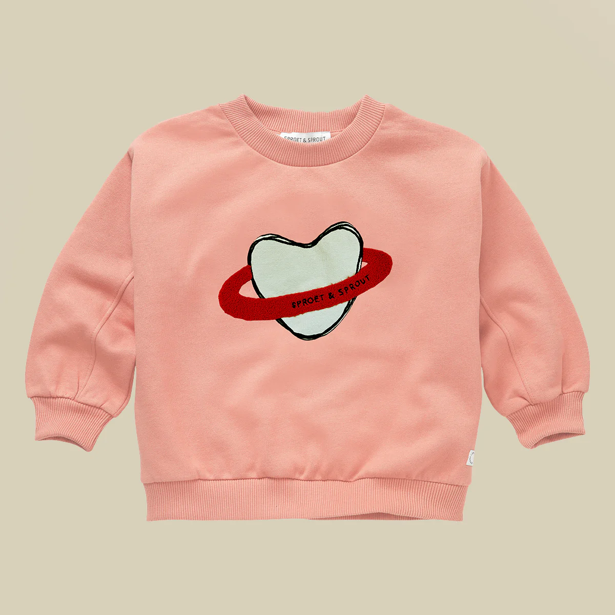 Felpa color pesca Heart Saturn