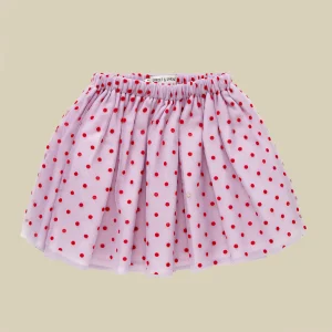 Gonna lavanda in tulle a pois