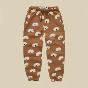 Pantaloni tuta color tabacco con cani