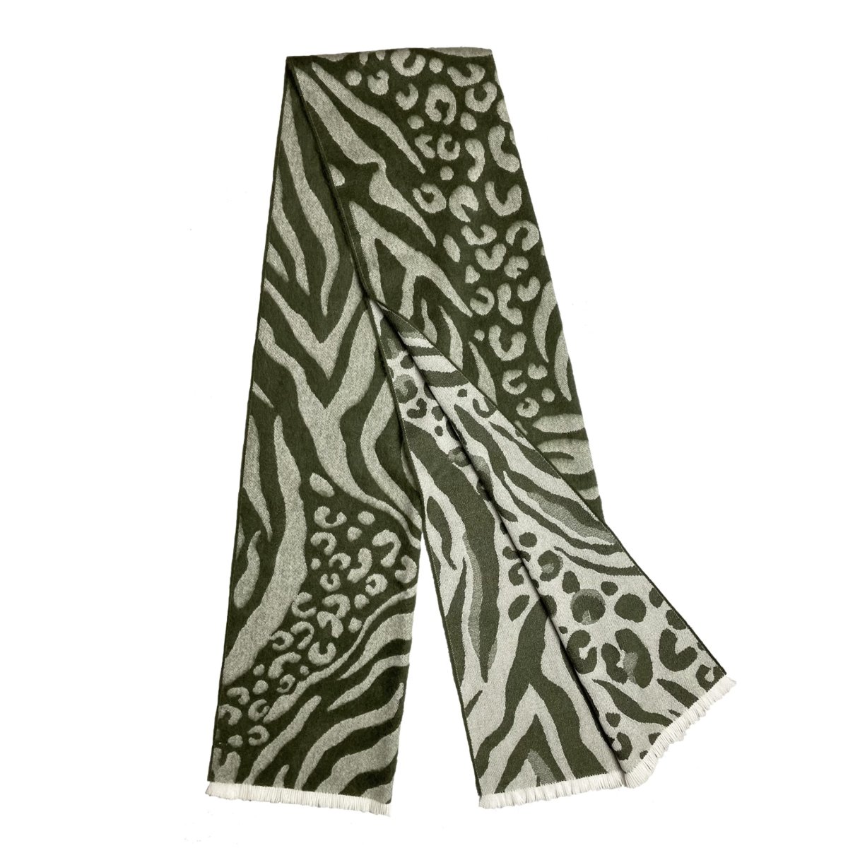 D’Aniello – Stola in Alpaca Animalier Verde - immagine 3