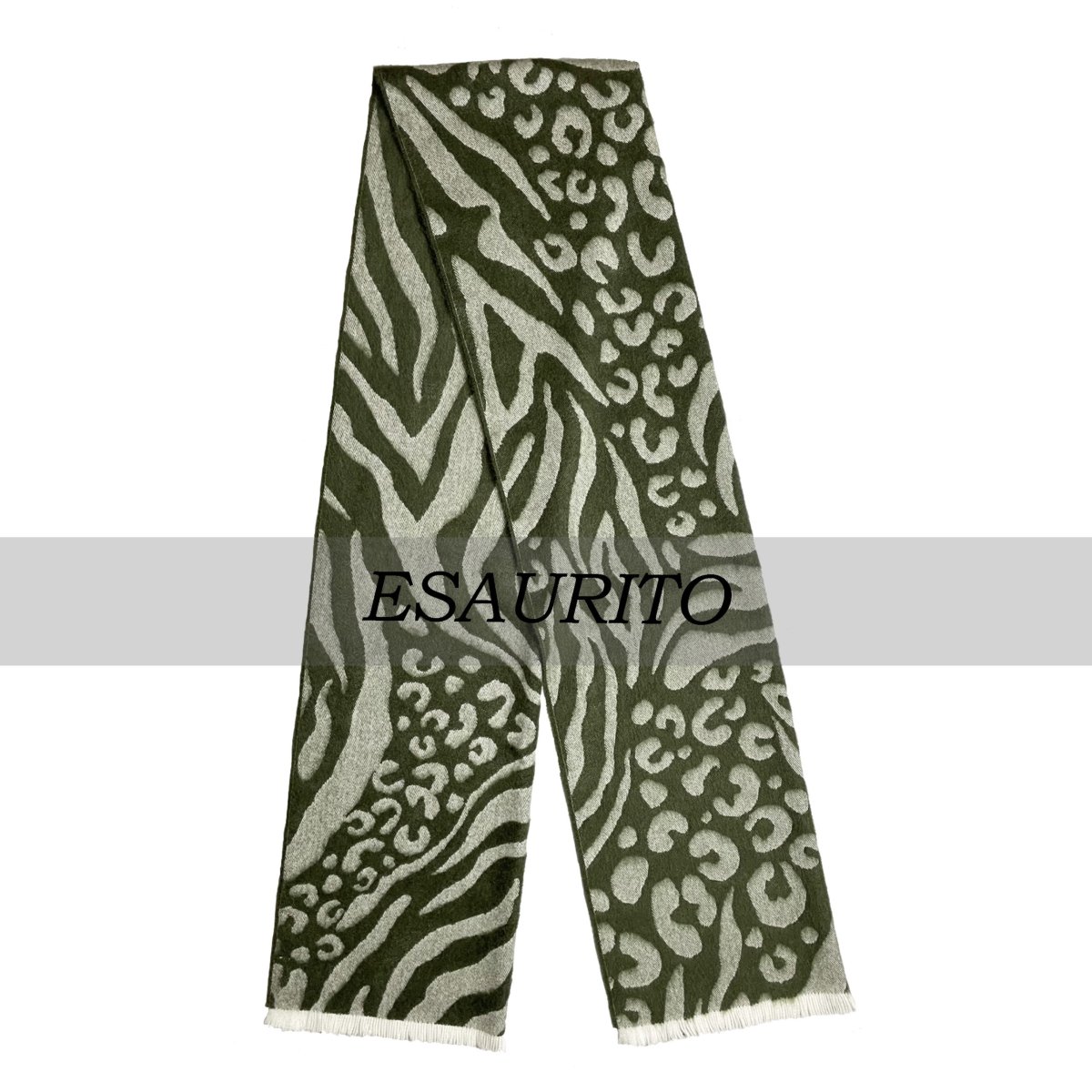 D’Aniello – Stola in Alpaca Animalier Verde - immagine 2