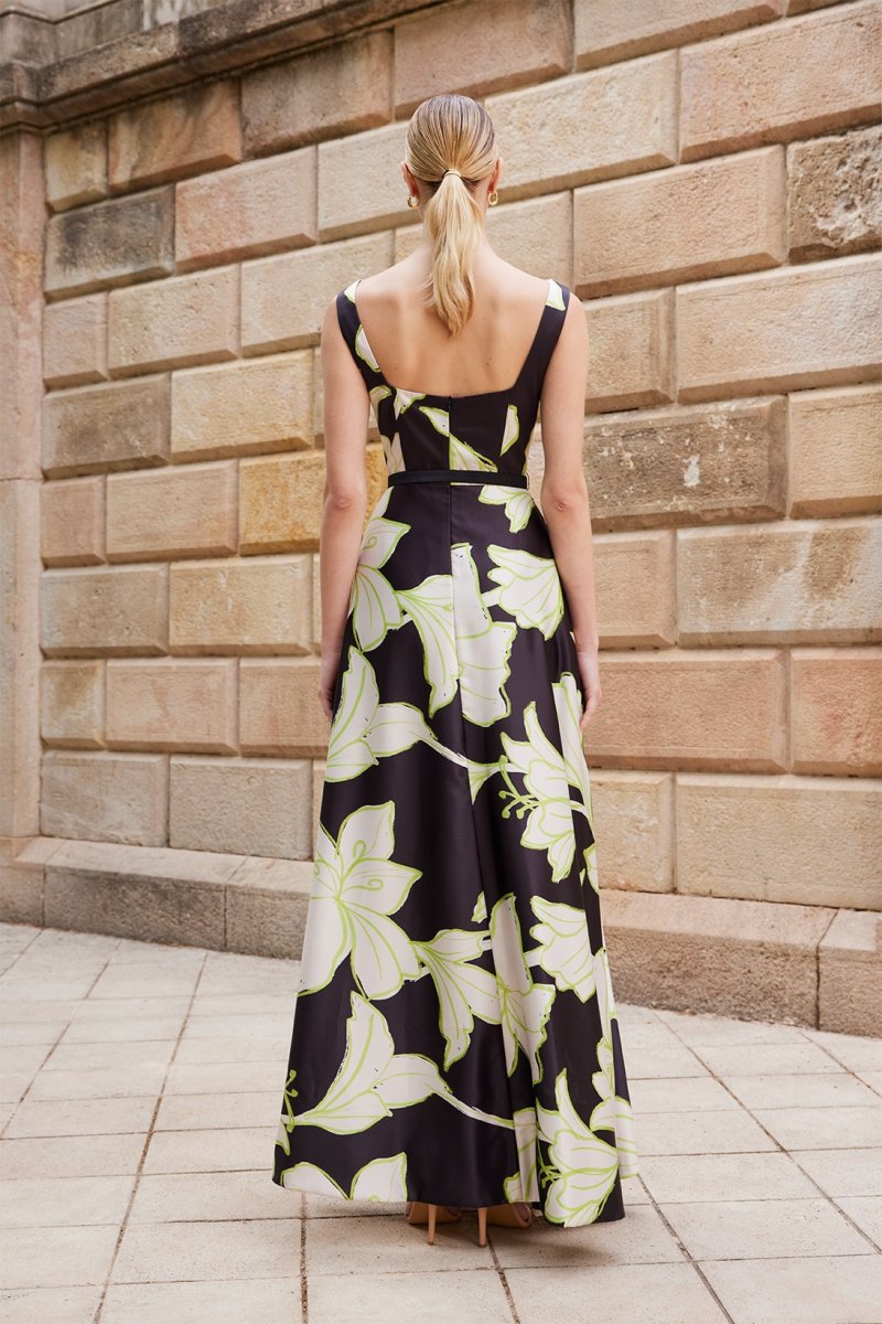 Abito lungo fantasia fiori - immagine 4