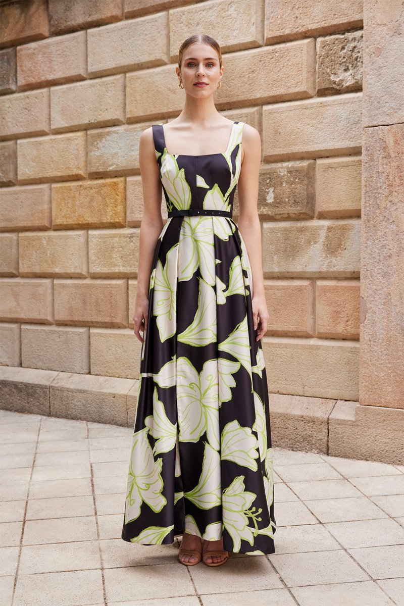 Abito lungo fantasia fiori - immagine 3