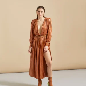 Abito midi a maniche lunghe