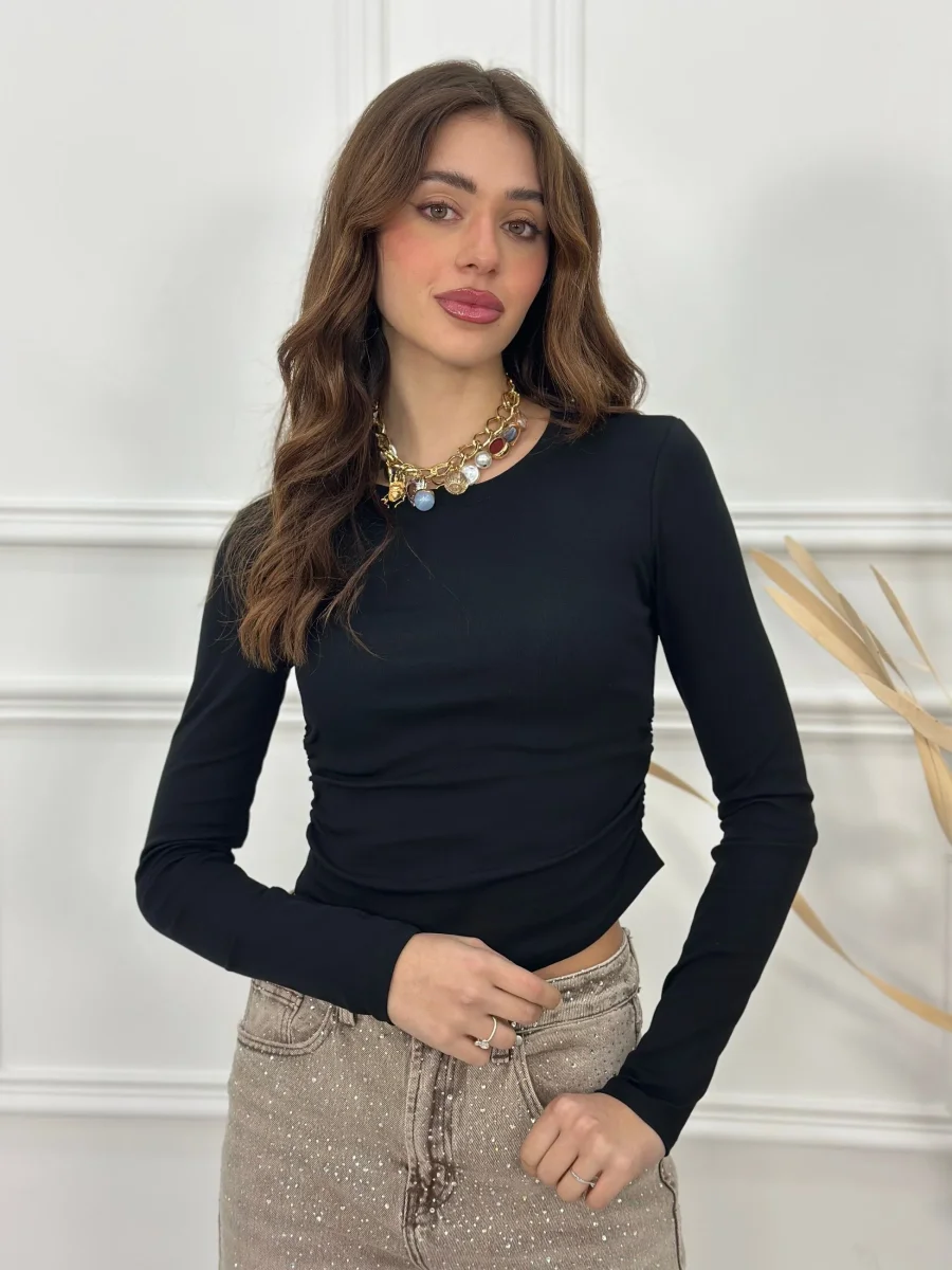 Maglia Crop Top Quality Z-7730 - immagine 5