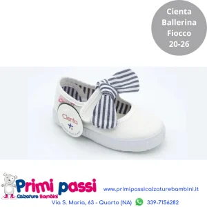 Cienta Ballerina Bianca Fiocco Royal