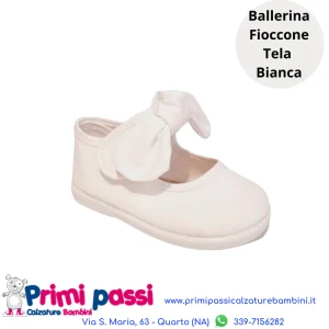 Ballerina Bianca Pique Fiocco