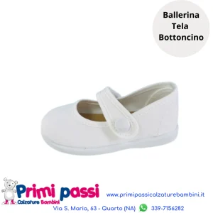 Batilas Ballerina Bottoncino Tela Bianca