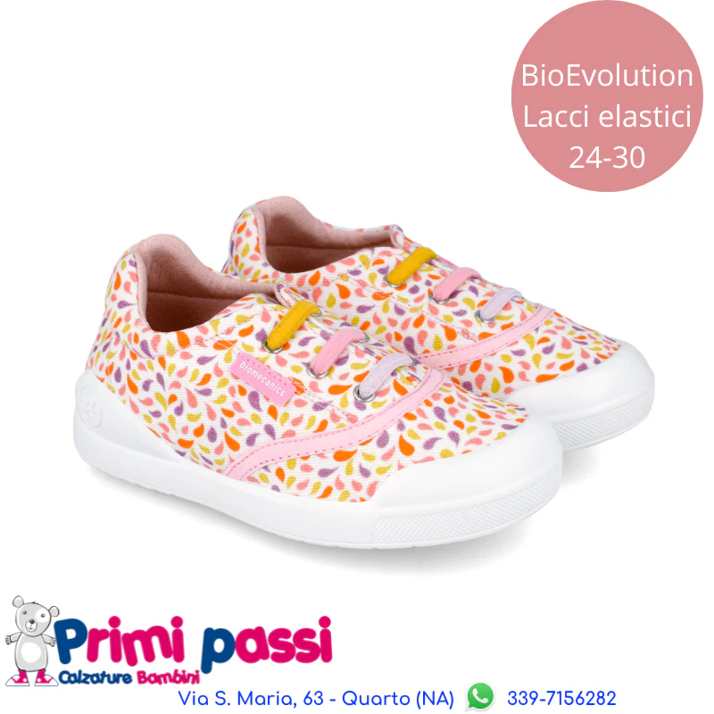 Sneakers Tela BioEvolution Bianca/Fiori