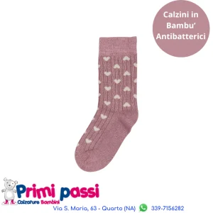 Minipop - Calzini Bambù Cuoricini Bianchi